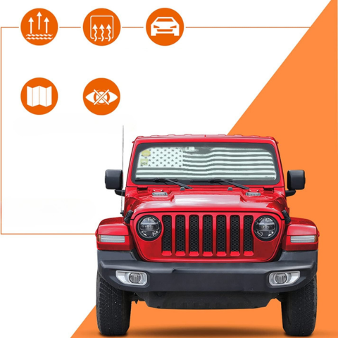 Solskjerm Frontvindu Amerikansk Flagg — Unik Stil Og Varmebeskyttelse