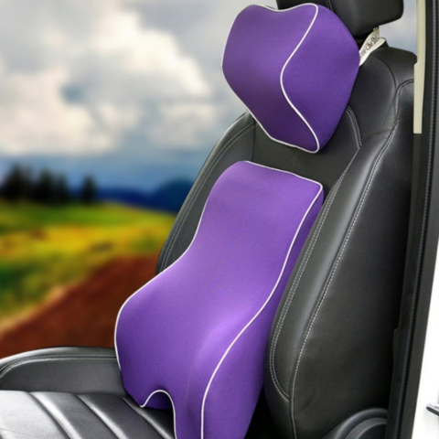 Ländryggsstöd och nackstödsdyna i memory foam - komfort och ryggavlastning