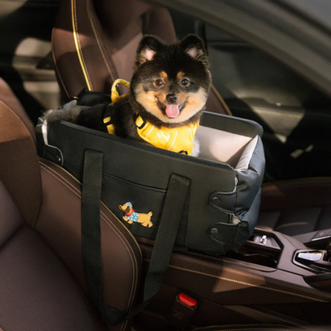 小型犬用自動車用バスケット — 車内の安全と快適さ