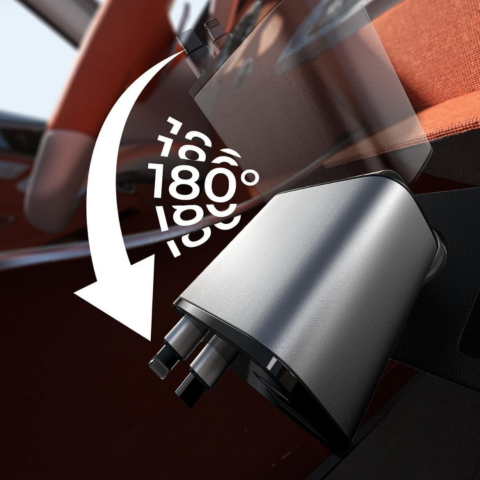 Bil-lader med uttrekkbar kabel – Ultra praktisk kompakt format