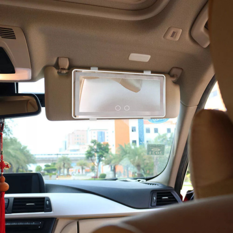 Specchio LED da Sole Per Auto – Illuminazione Regolabile e Ricaricabile