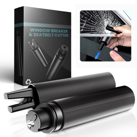 Emergency Hammer for Car – Window Breaker & Seatbelt Cutter