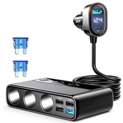 Caricatore per auto 9-in-1 — Potenza 154W per tutti i tuoi dispositivi
