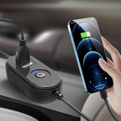 Double Head Car Fan — Rechargeable and Adjustable