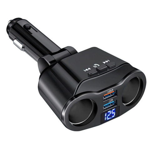 Adaptor pentru brichetă de țigară auto - Port USB dublu și afișaj digital