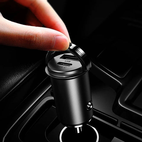 Compact Car Charger – Double USB Port and Fast