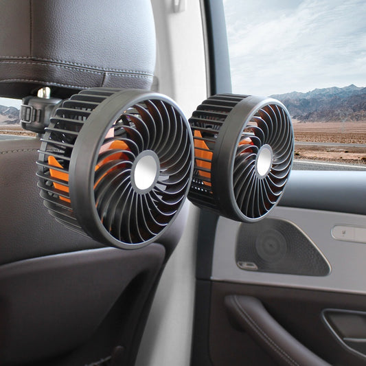 Double Head Car Fan — Rechargeable and Adjustable