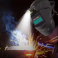 Maschera di saldatura auto-oscurante con lampada frontale 