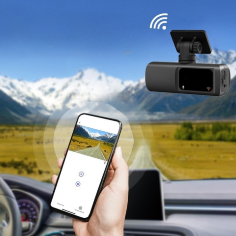 Dashcam Doppio Obiettivo – Sorveglianza Totale e Connessione WiFi 