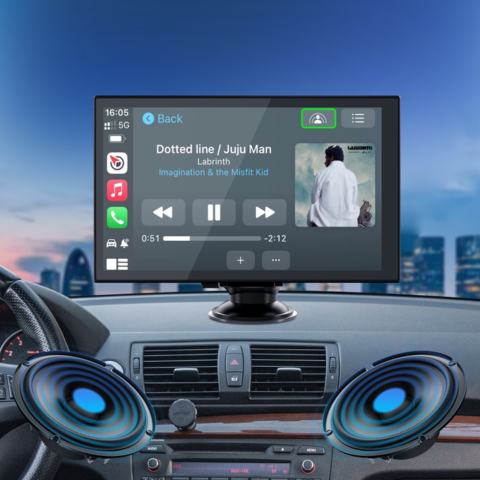Bærbar Touchscreen — GPS, Musik & Stemmestyring 