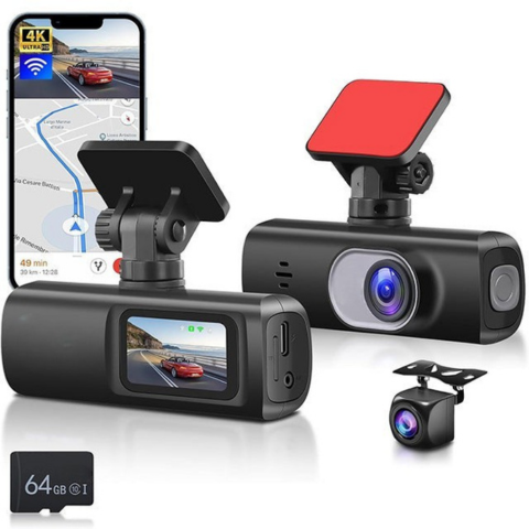 Dashcam Doppio Obiettivo – Sorveglianza Totale e Connessione WiFi 