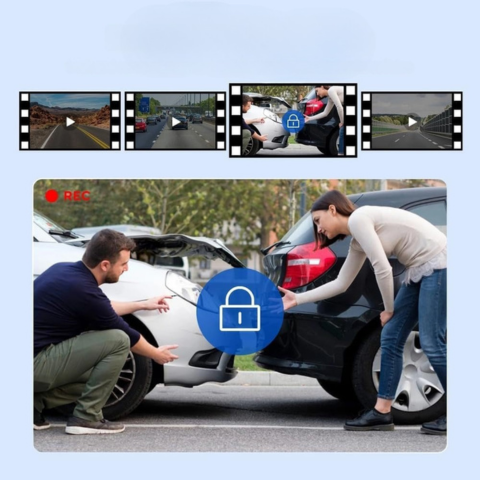 Dashcam Doppio Obiettivo – Sorveglianza Totale e Connessione WiFi 