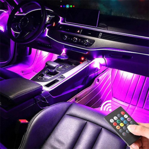 車内用マルチカラーLED照明 – リモートコントロール 