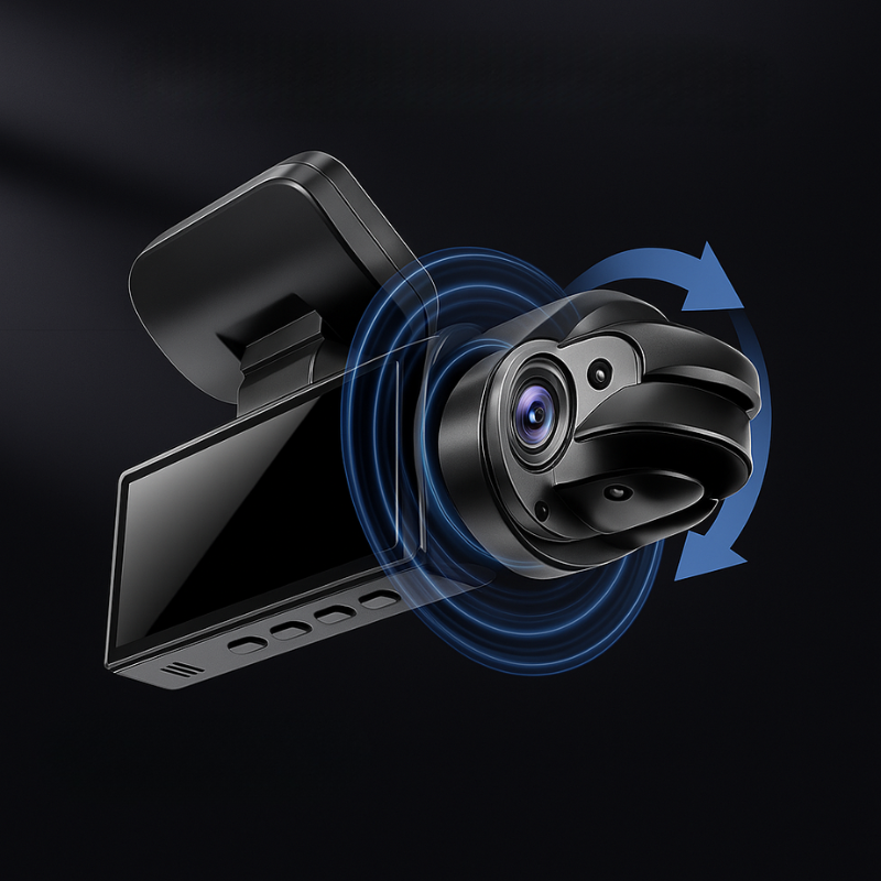 Dashcam Doppia Full HD Auto - Visione Notturna + Telecamera Interna