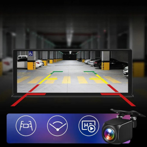 Schermo touchscreen da 11,3 pollici con telecamera da cruscotto 4K e telecamera posteriore da 1080p - Immagini ultra chiare e guida fluida