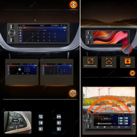 MP5 Autoradio multimediale con CarPlay e Android Auto - Touch Screen e connessione rapida