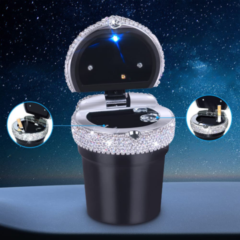 Brilliant Mini Car Ashtray - Elegant Design & Smoke-proof Closure